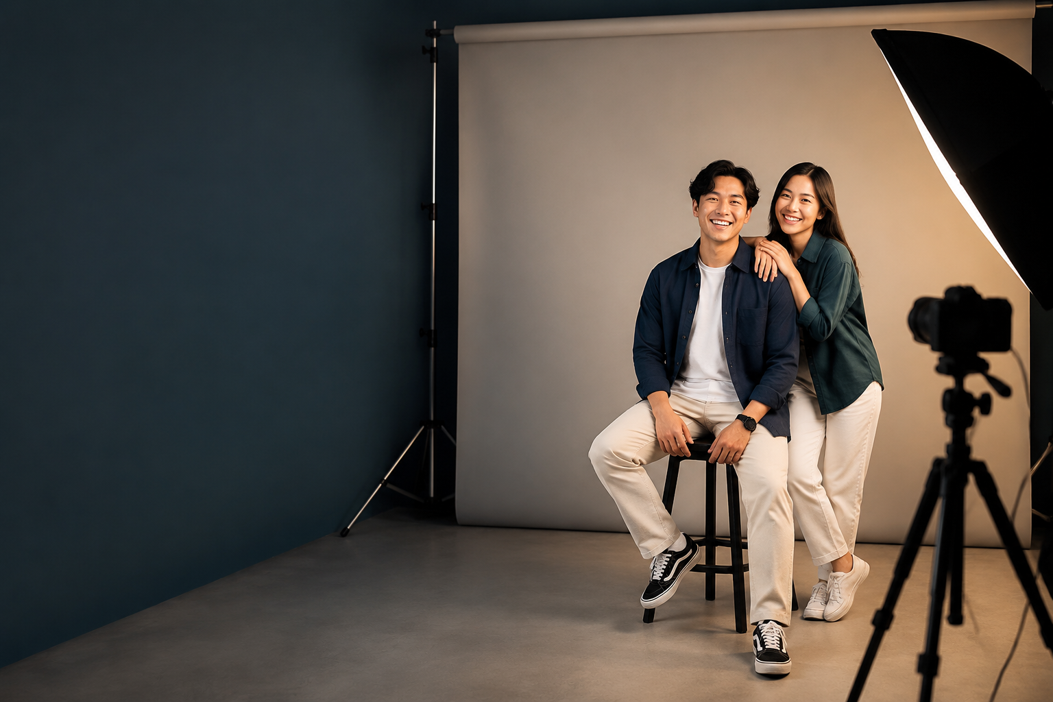 Pelanggan berfoto di Infinity Studio